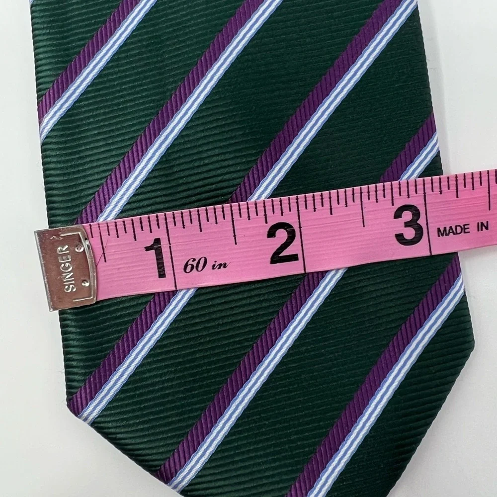 Creazioni‎ TUCCI Firenze Green Purple 100% Silk Men’s Neck Tie, Italy, stripe
